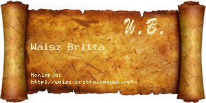 Waisz Britta névjegykártya